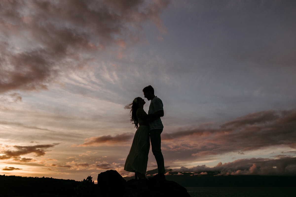 Sunset maui elopement 