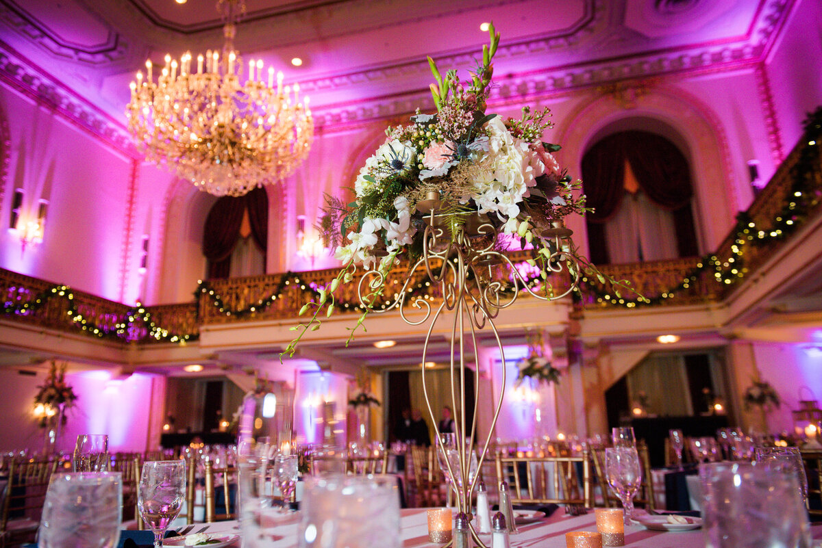 colorful omni grand ballroom reception decor