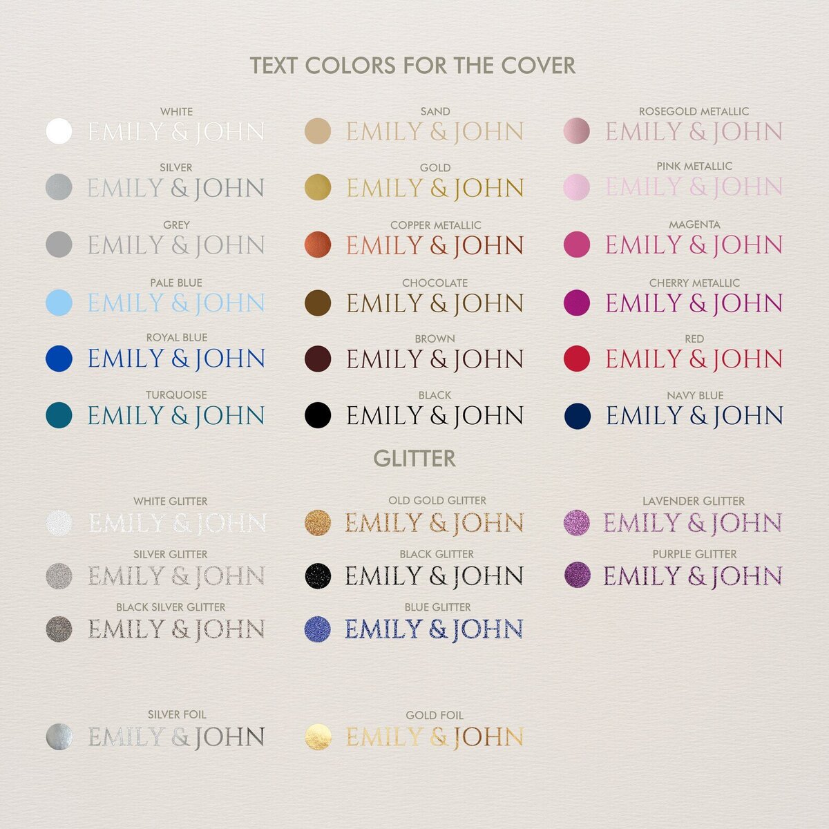 text color boudoir albums