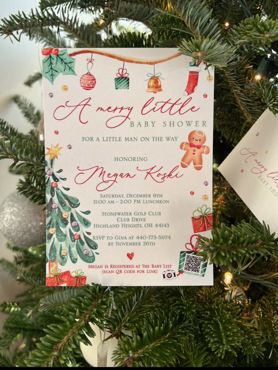 Jane Osler Creative a merry little baby shower invitation