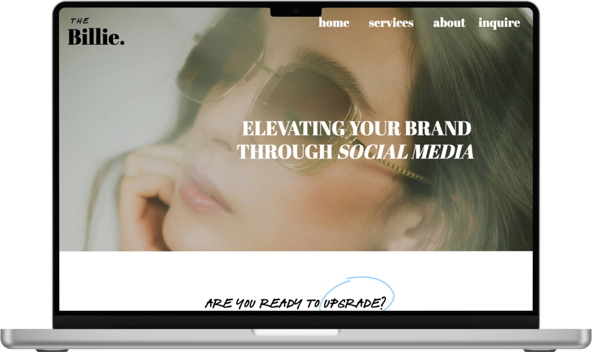 Laptop displaying website created by october bloom studio