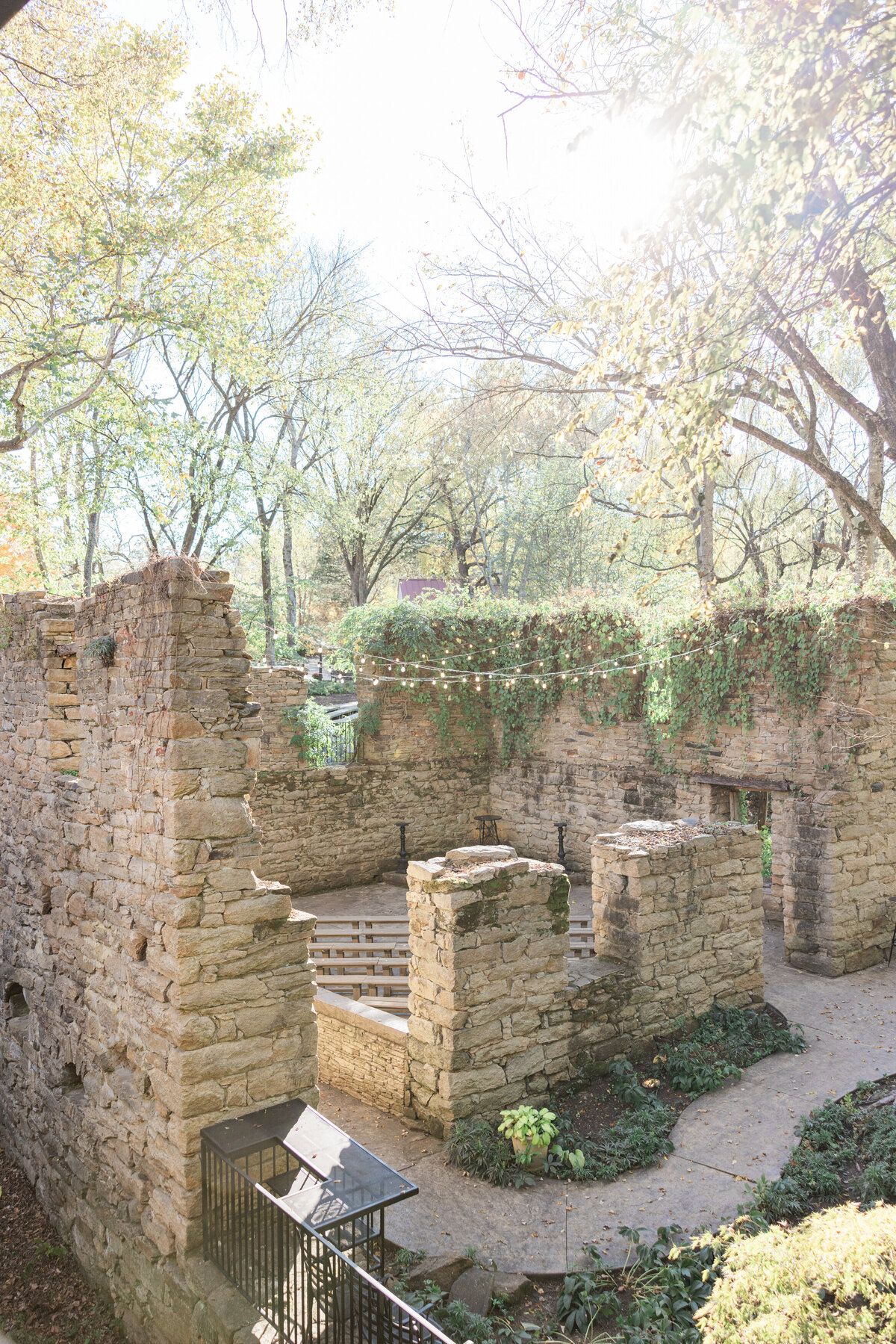 The ruins of a building on a sunny day