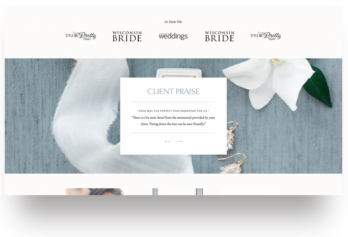 Showit Website Template Add-Ons by With Grace and Gold - Testimonials Page Add-On for Showit