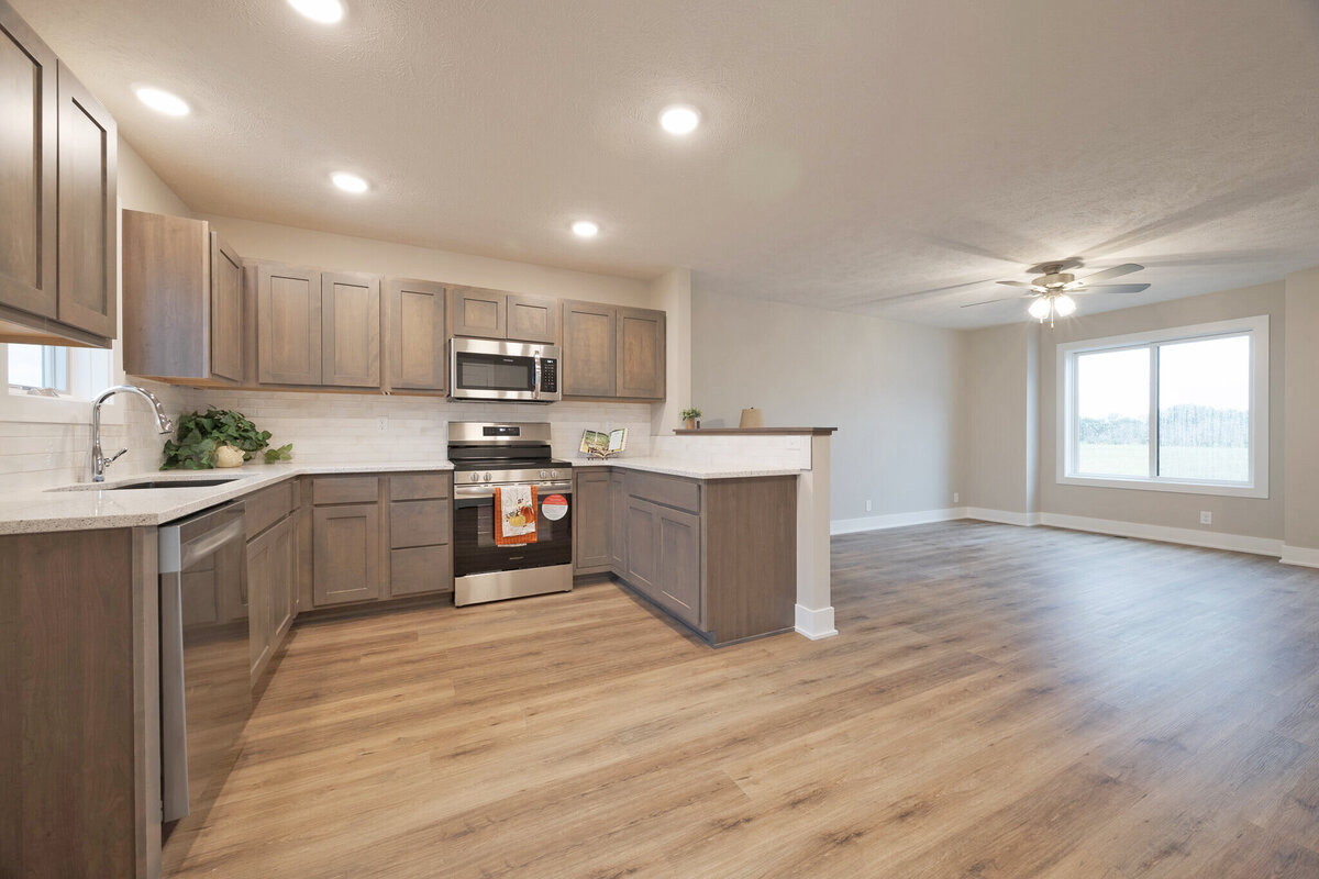 The eating area of a beautiful new construction home for sale in Lincoln NE 7610 N 50th St built by Hartland Homes