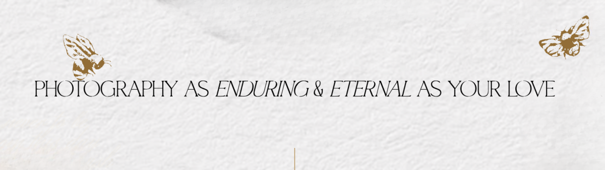 Copywriting headline that reads: Photography as enduring & eternal as your love.