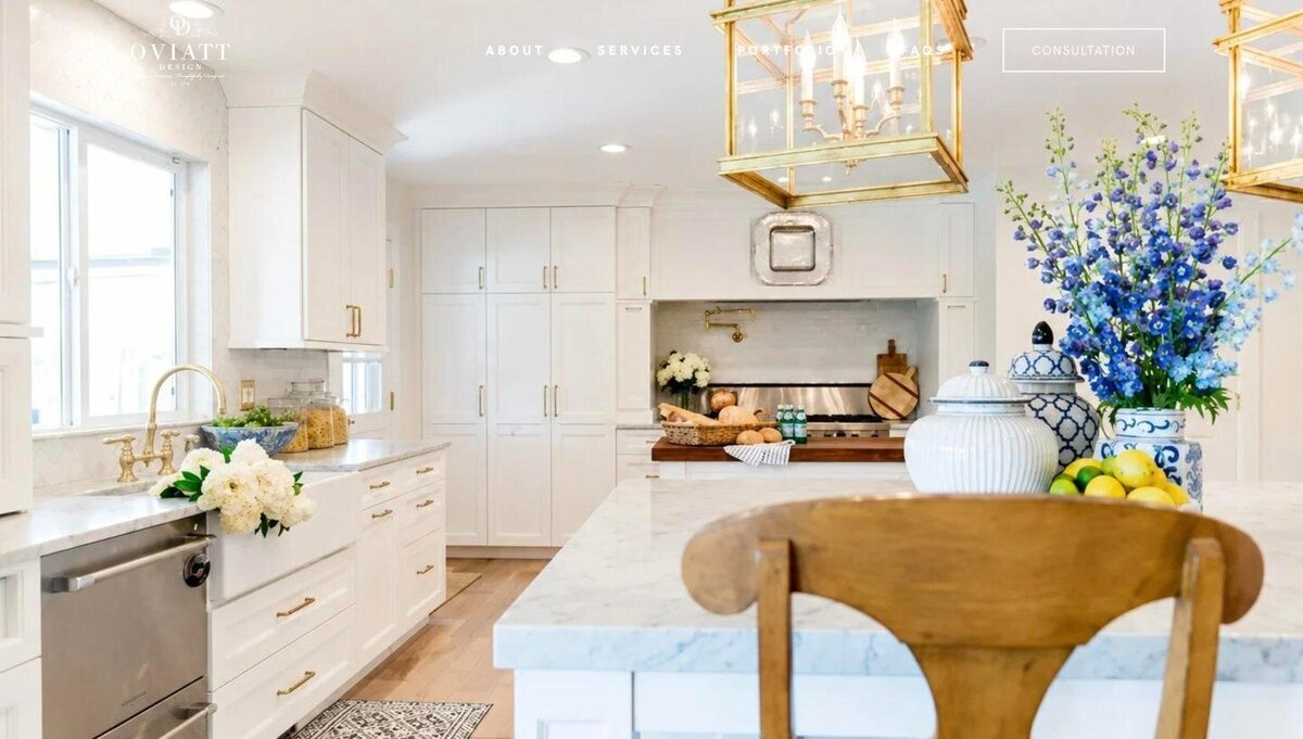 Luxury interior designer website by Petal & Bloom