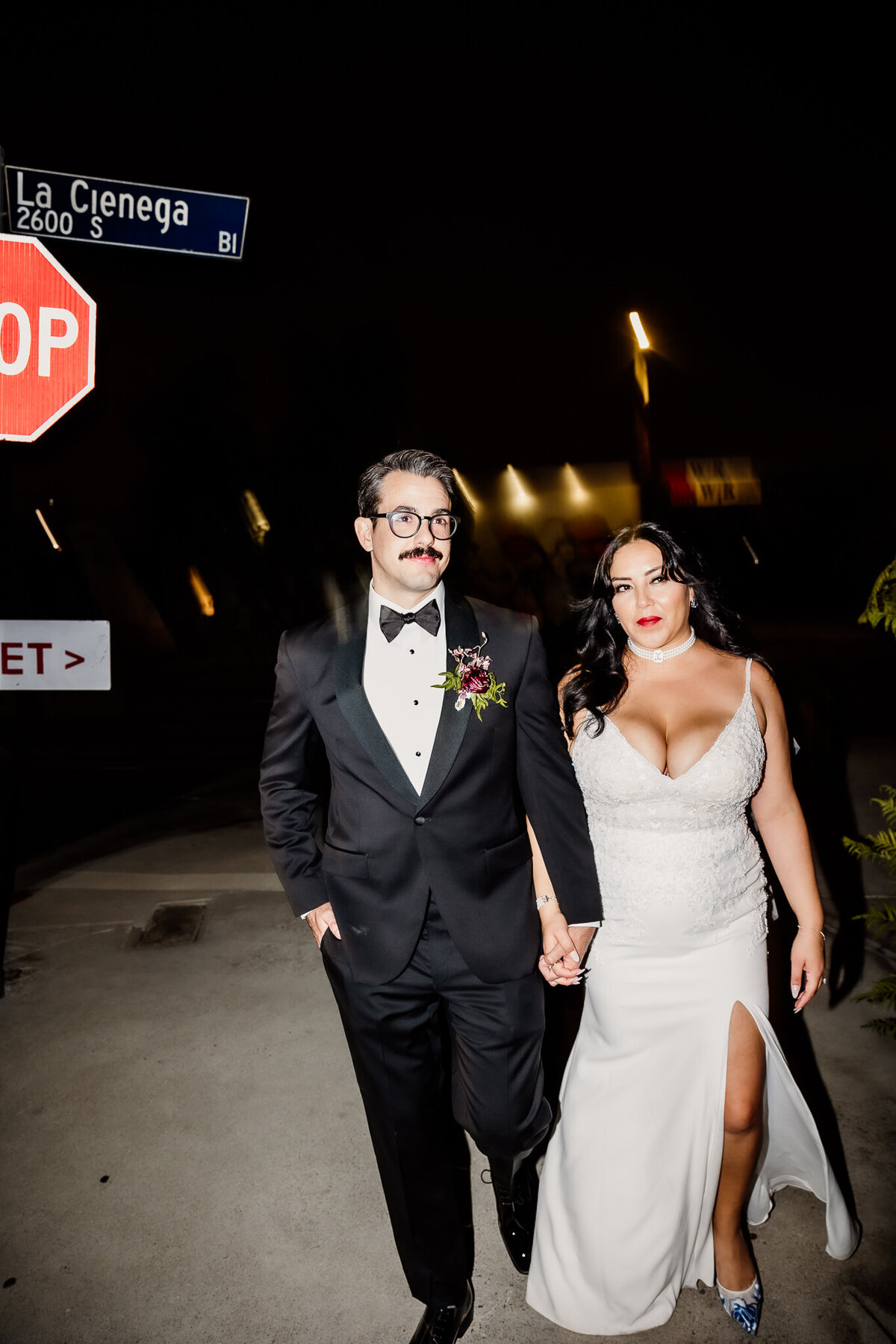 Archer Inspired Photography - Christina and Jake Wedding - Smog Shoppe Los Angeles - Night Flash Couple Photos-161