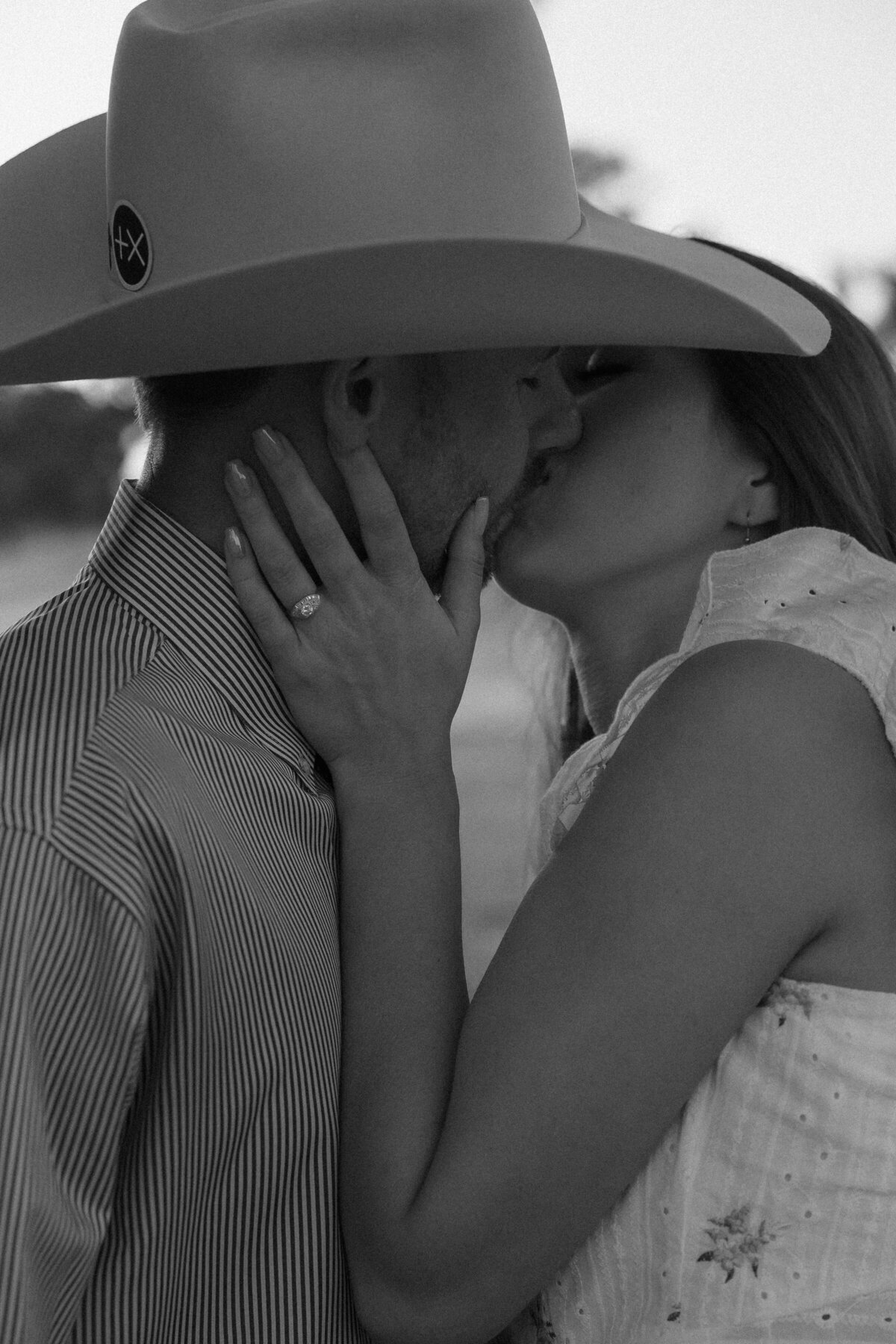 black and white couples engagement photos candid in San Luis Obispo on the Central Coast