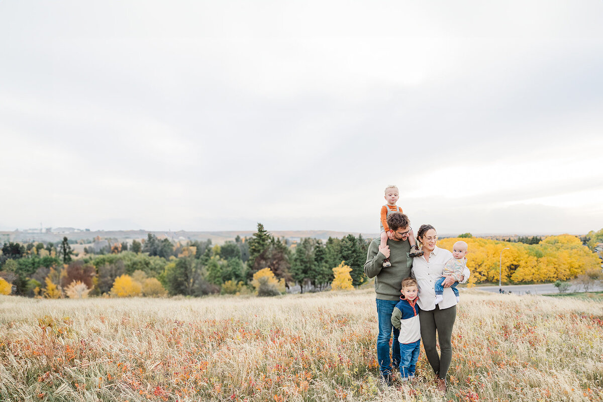 Calgary family photography  featuring parents and thee children