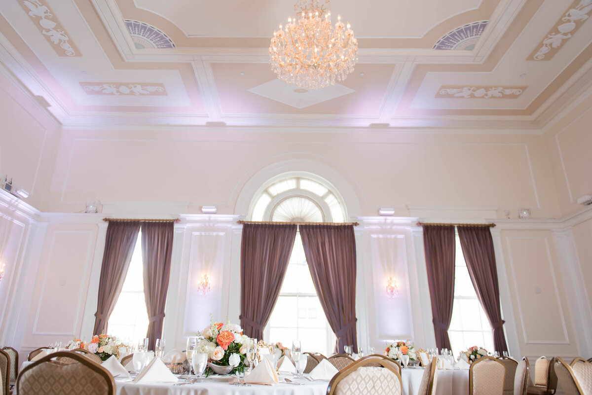 wedding reception setup at university club