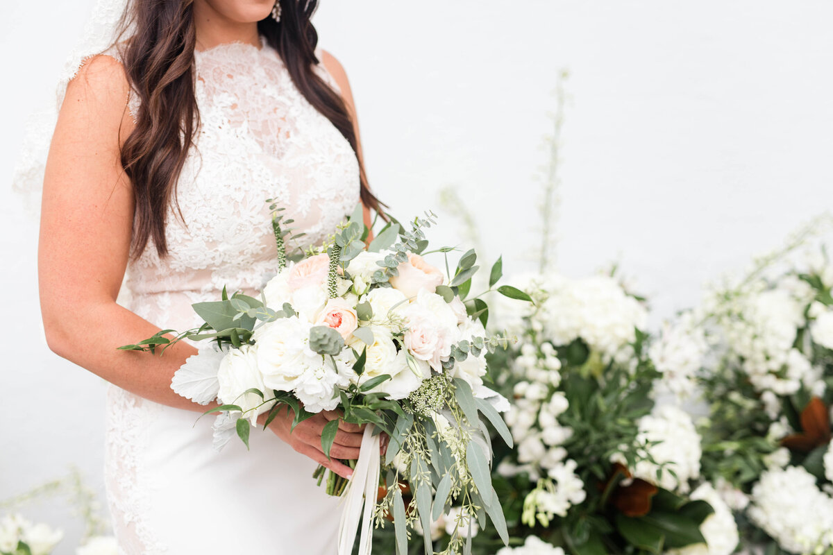 charleston wedding bridal photos with bouquet