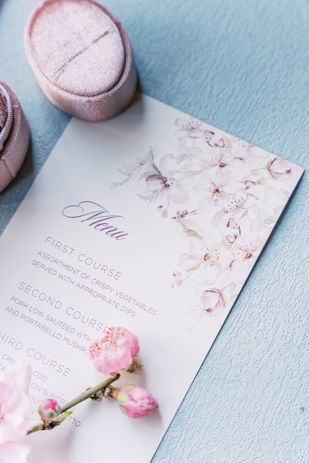 Cherry blossom pink wedding invitation 13