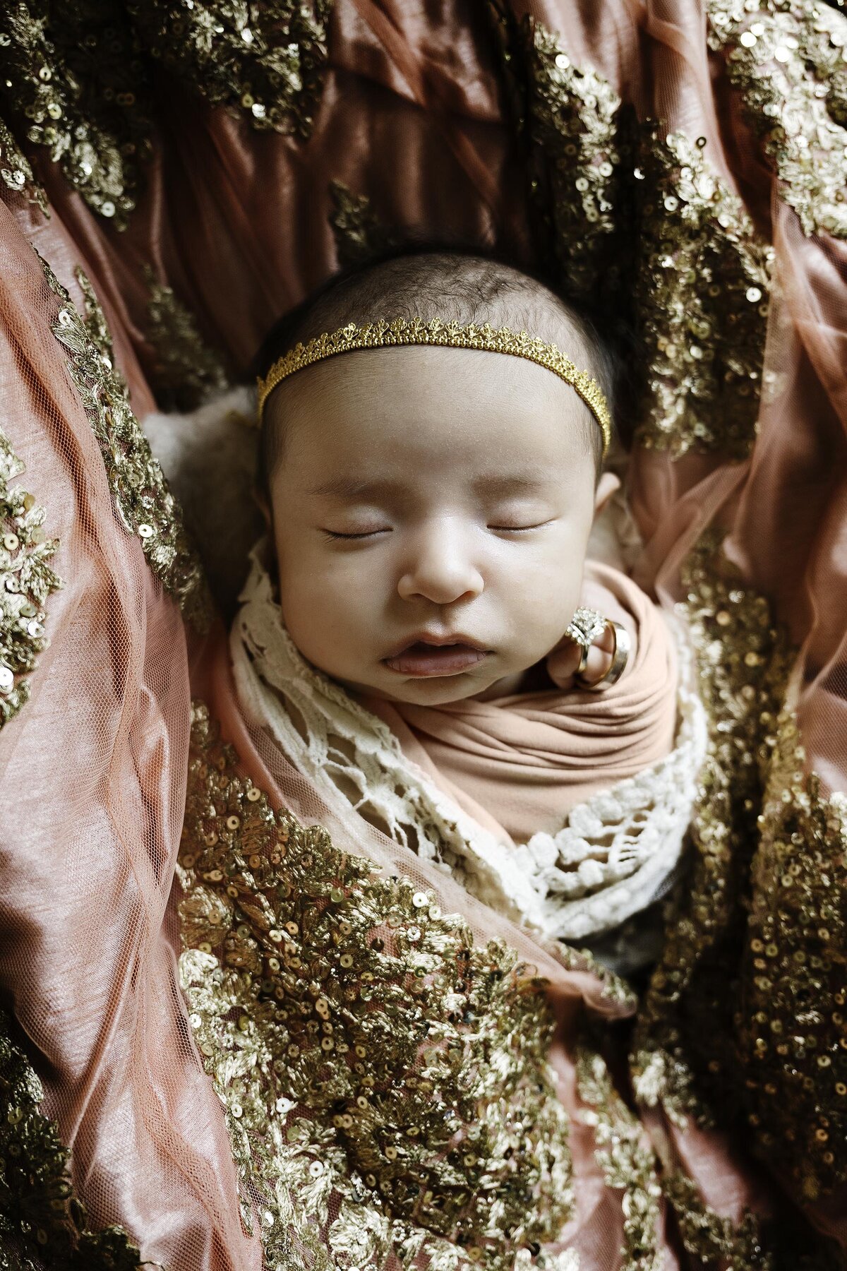 Newborn Session - Indian Wedding Dress