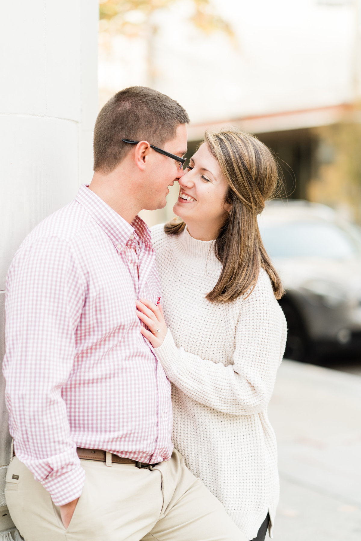 Couple smiling at each other