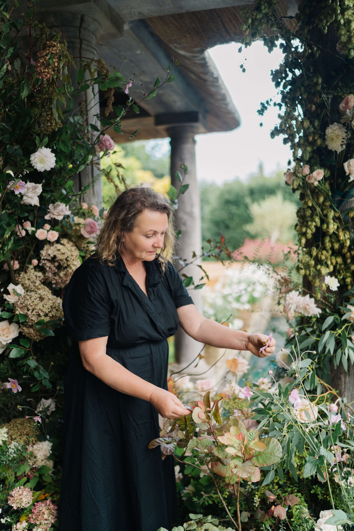 Installing flowers at Euridge Manor 