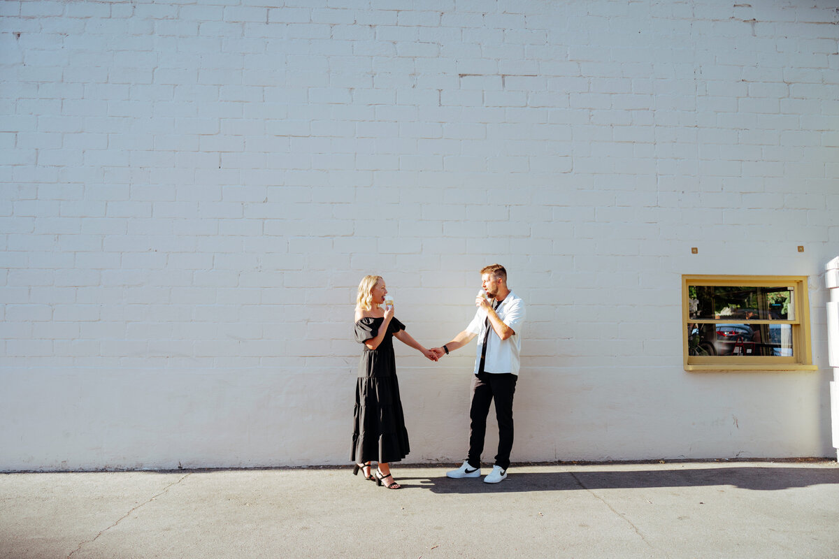 Couple during golden hour engagement shoot in Boise, Idaho wedding/elopement - photographed by The Storytellers