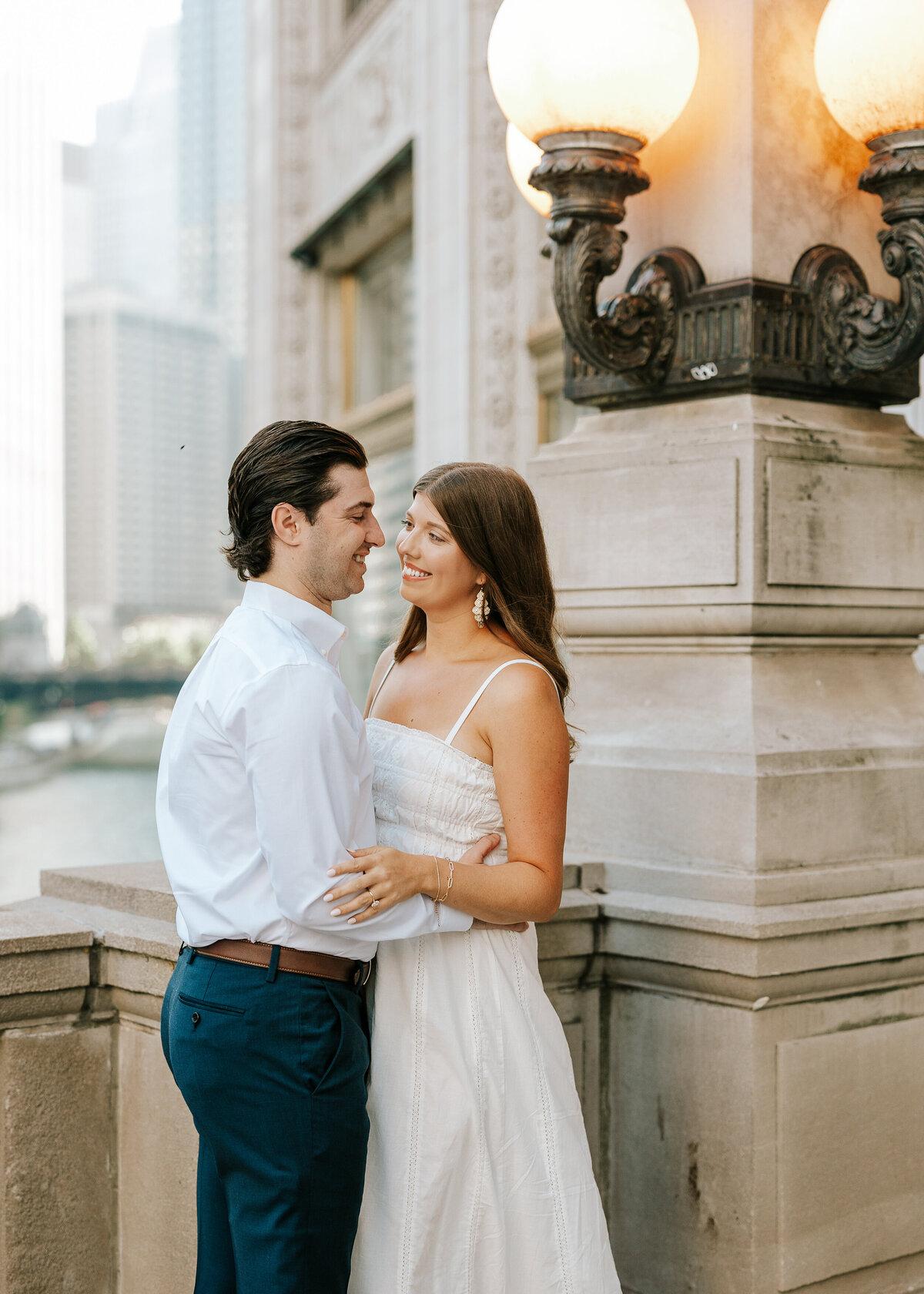 Downtown Chicago Dallas Engagement Photos Colorful Washington Square Park Wrigley North Ave Beach-5