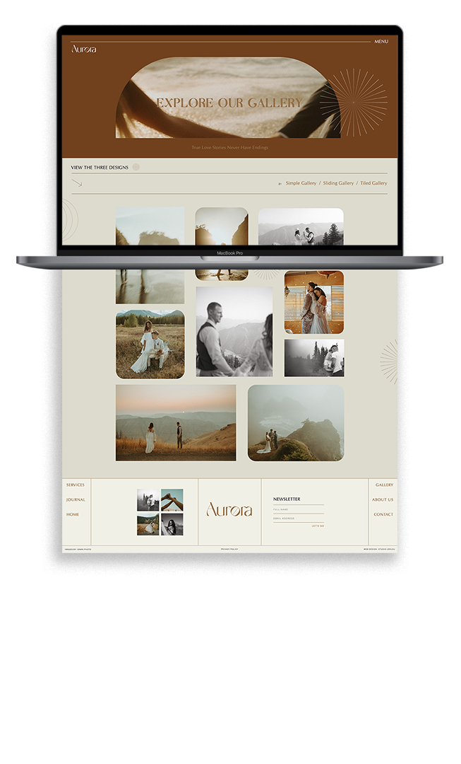 Aurora Website Template for Photographers | Studio Leelou