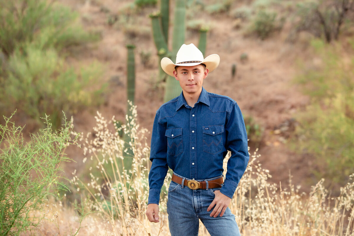 cowboy senior in desert
