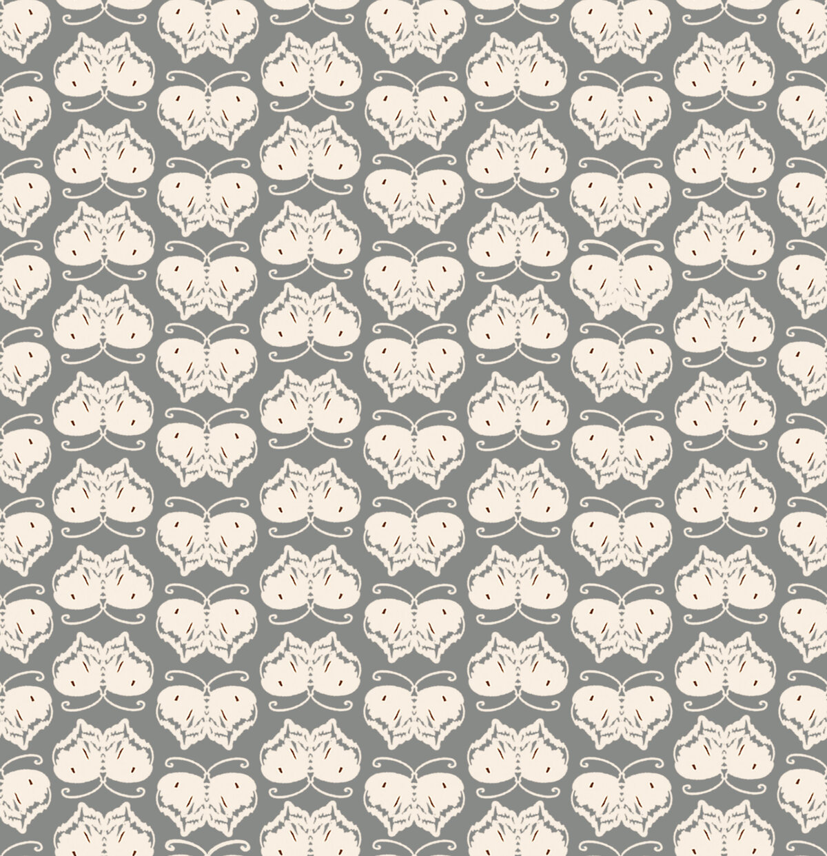 Butterfly Repeat Tile Greay - Deer Fiorella Design
