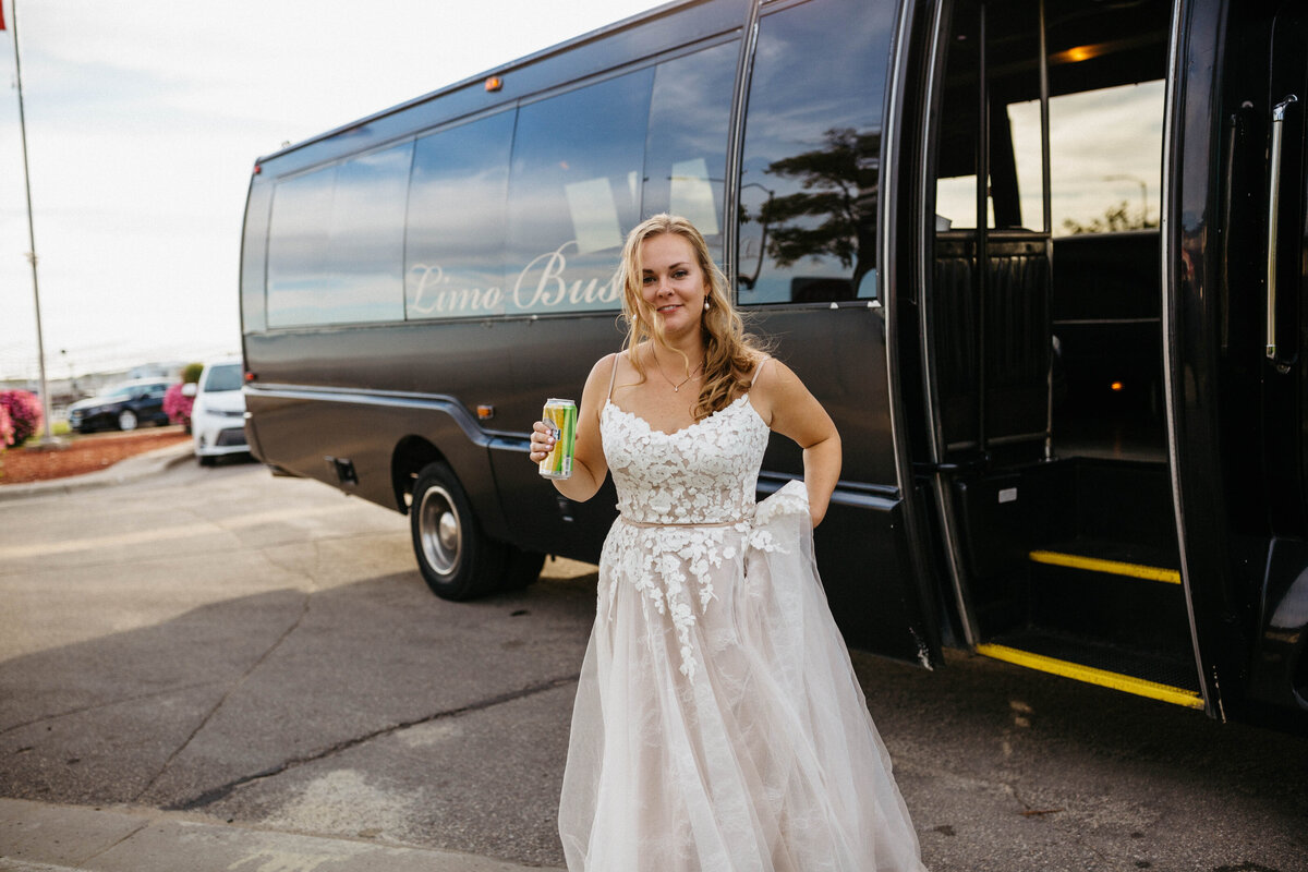 bride-getting-off-partybus