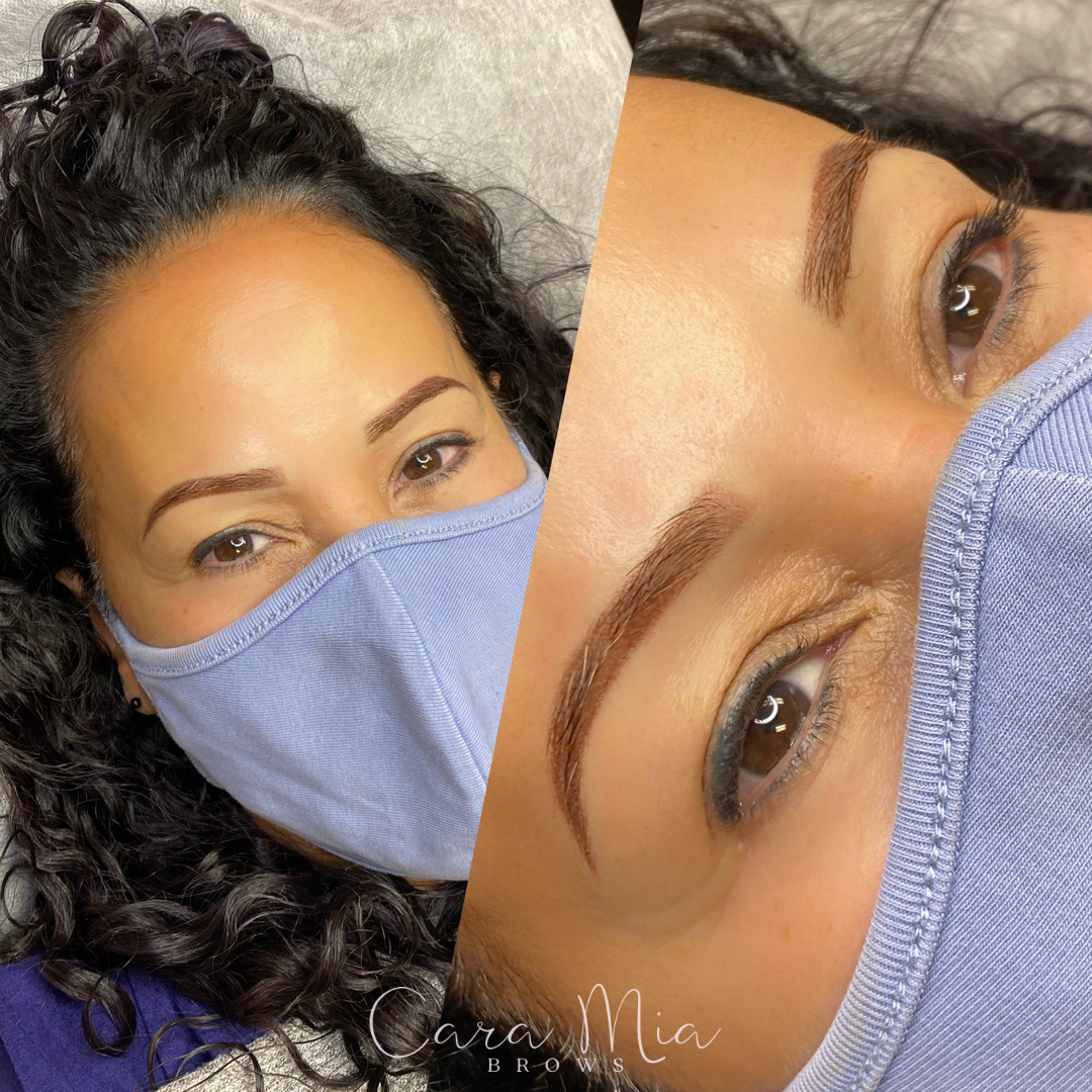 Ombre Powder Brows before and after