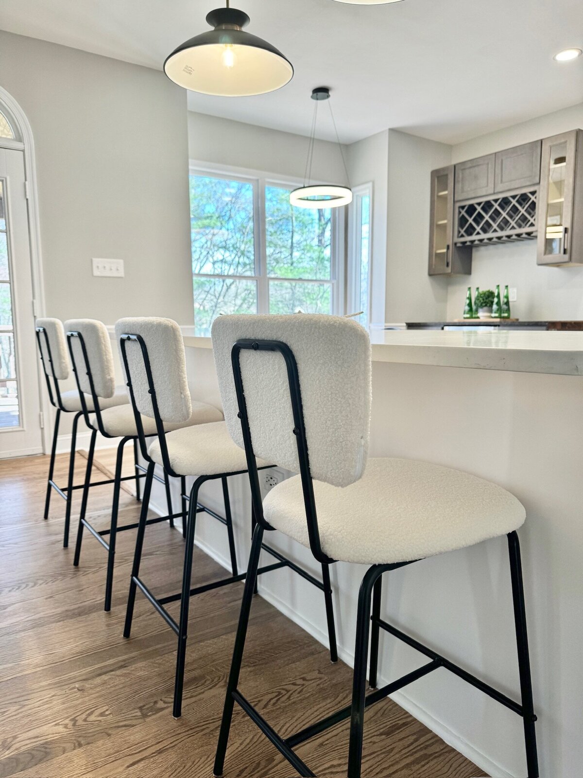 White kitchen barstools