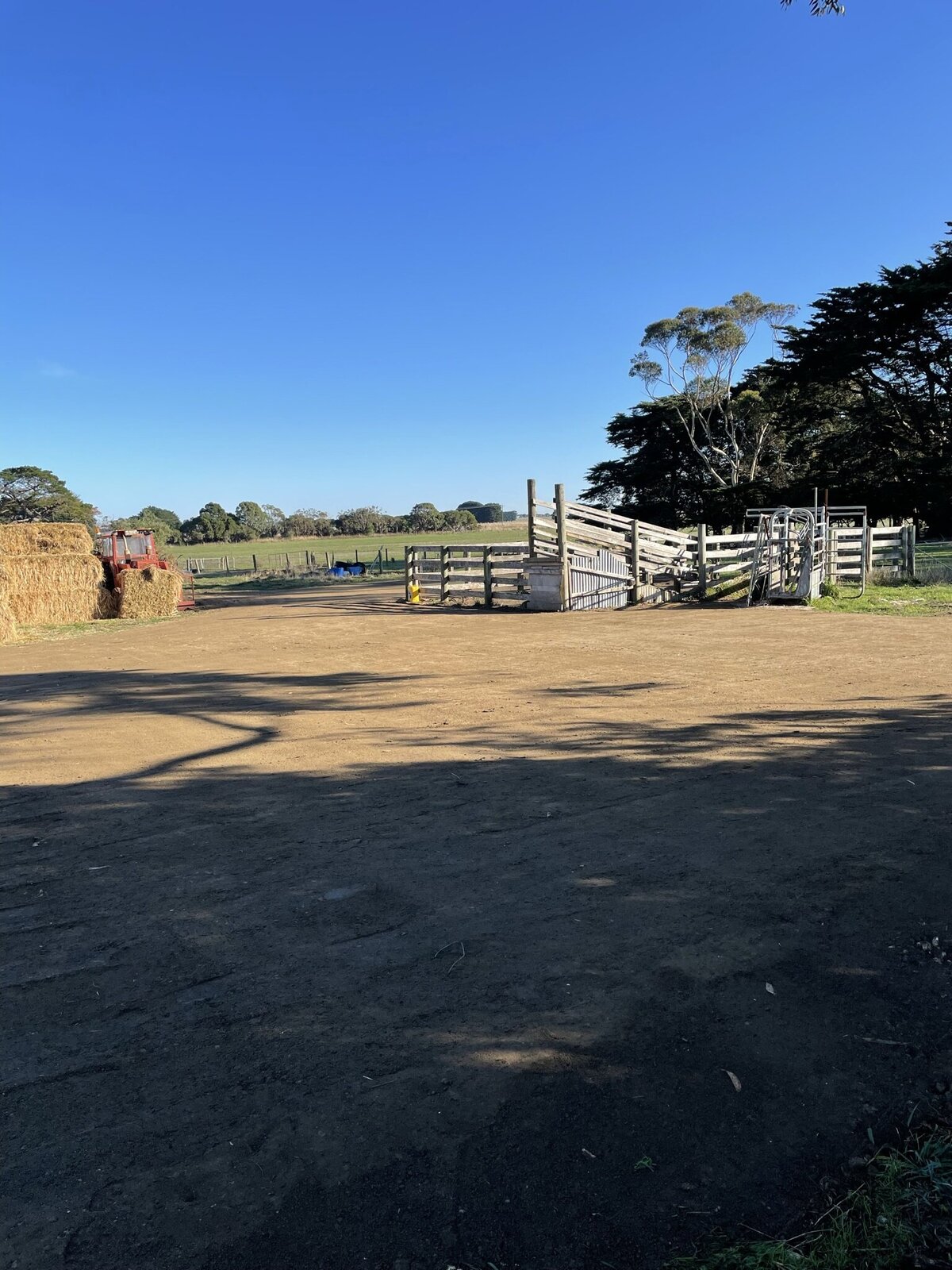 hay hardstand and stockyard access for rural property