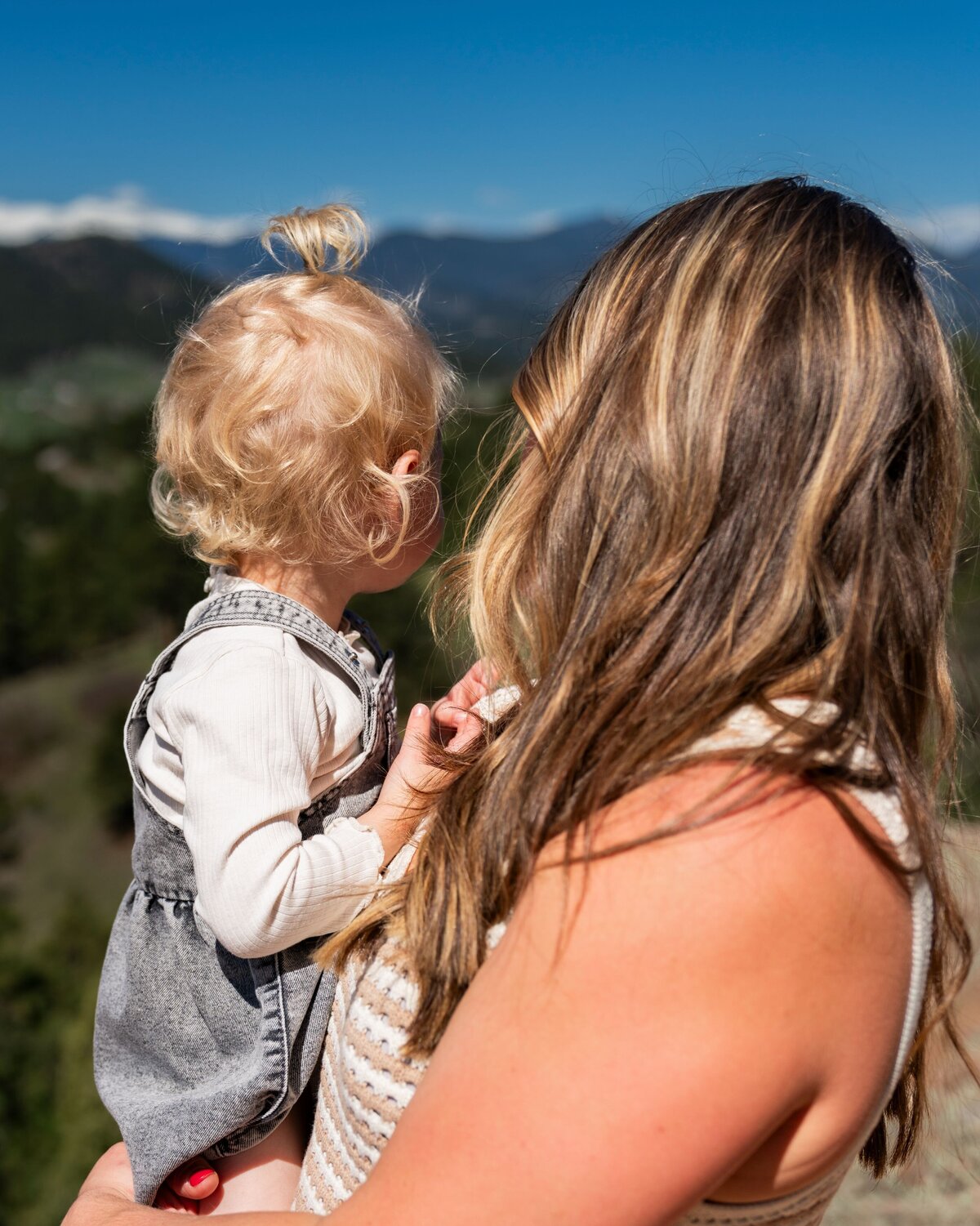 mother holding son