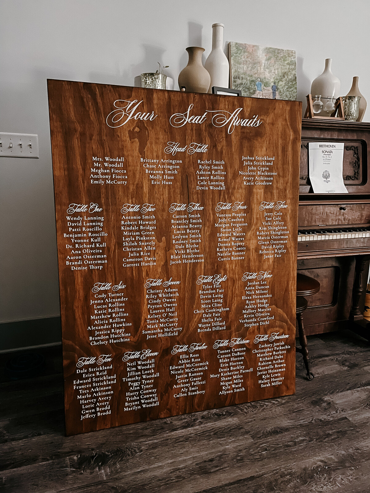 Joy-Unscripted-Wedding-Signage-Seating Chart - Vinyl on Wood