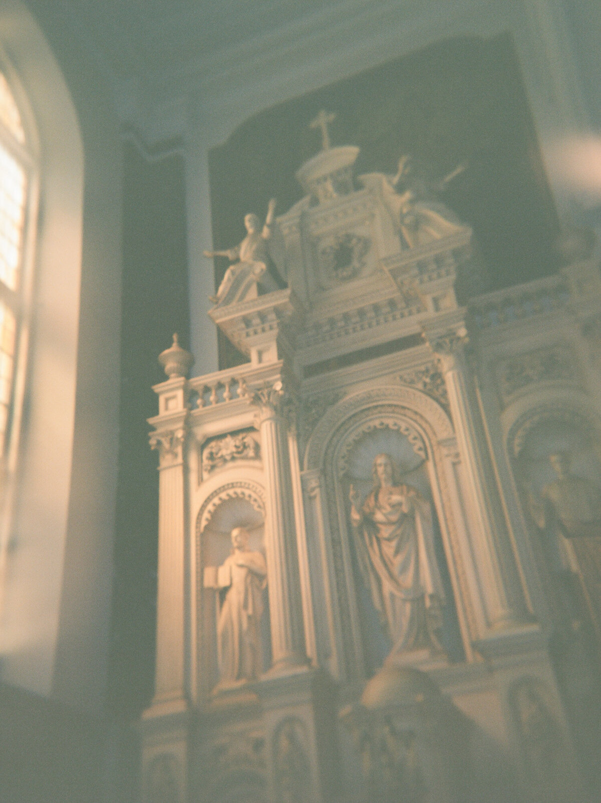 soft film photo of detail in St. Peter and Paul Cathedral, Detroit