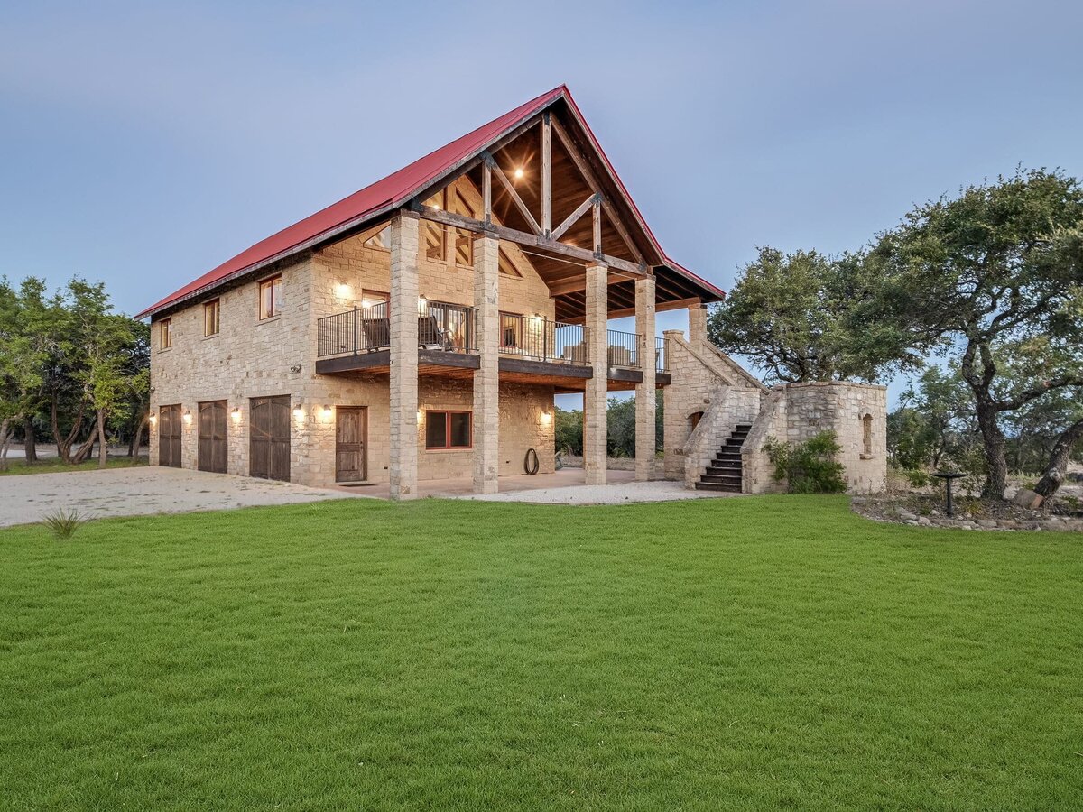 Exterior of luxury rental in Wimberley Texas