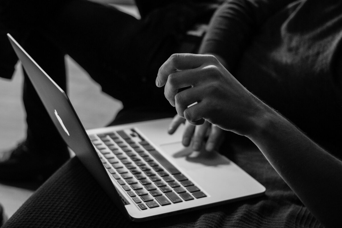 Man working on laptop