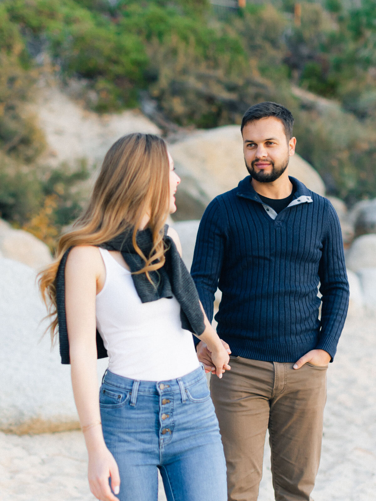 Tahoe engagement on the beach