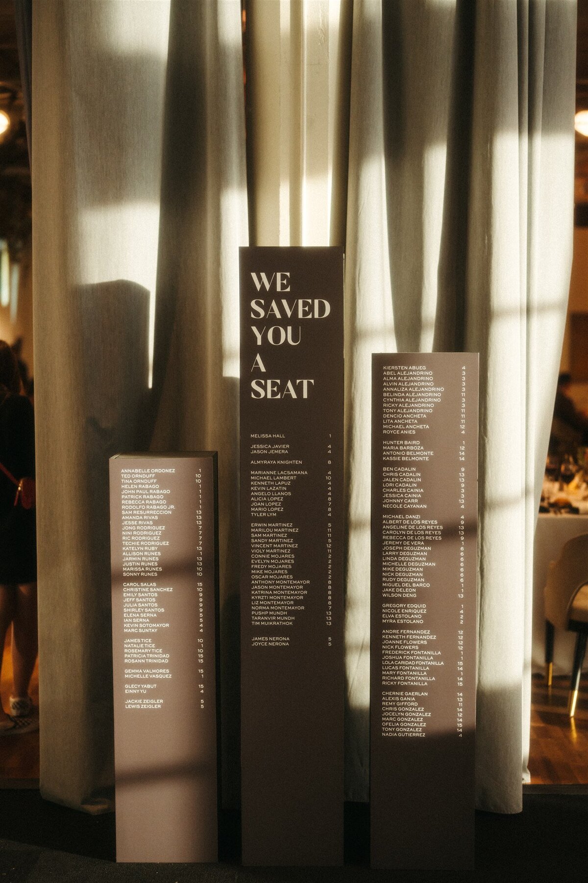 Terra Gallery San Francisco Brown Wedding Seating Chart