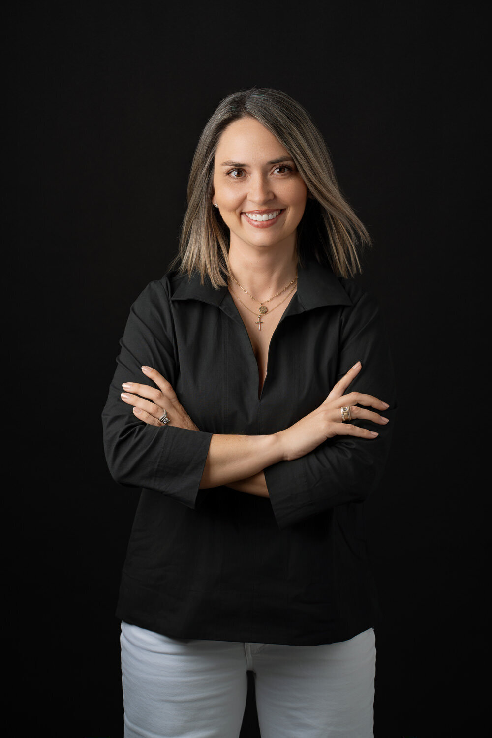 Austin-based modern headshot featuring a bold, studio-lit aesthetic.