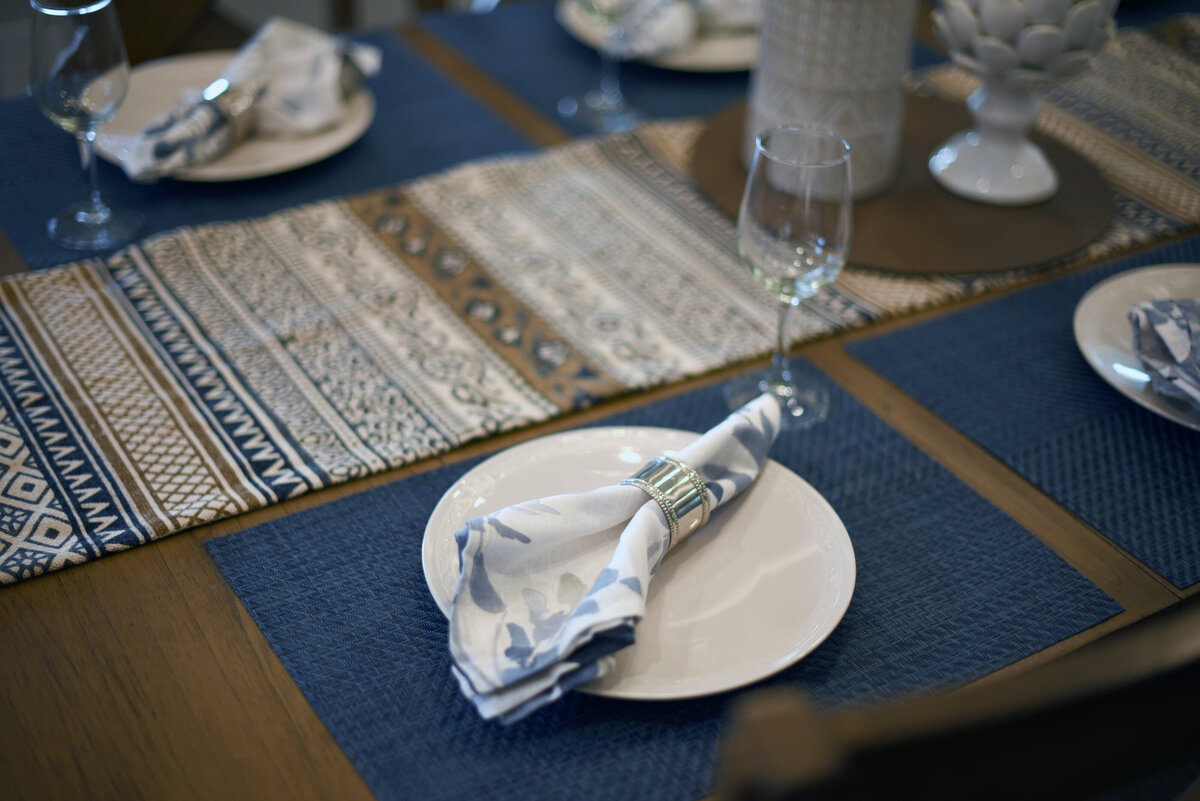 Close up of professionally staged dining room furniture