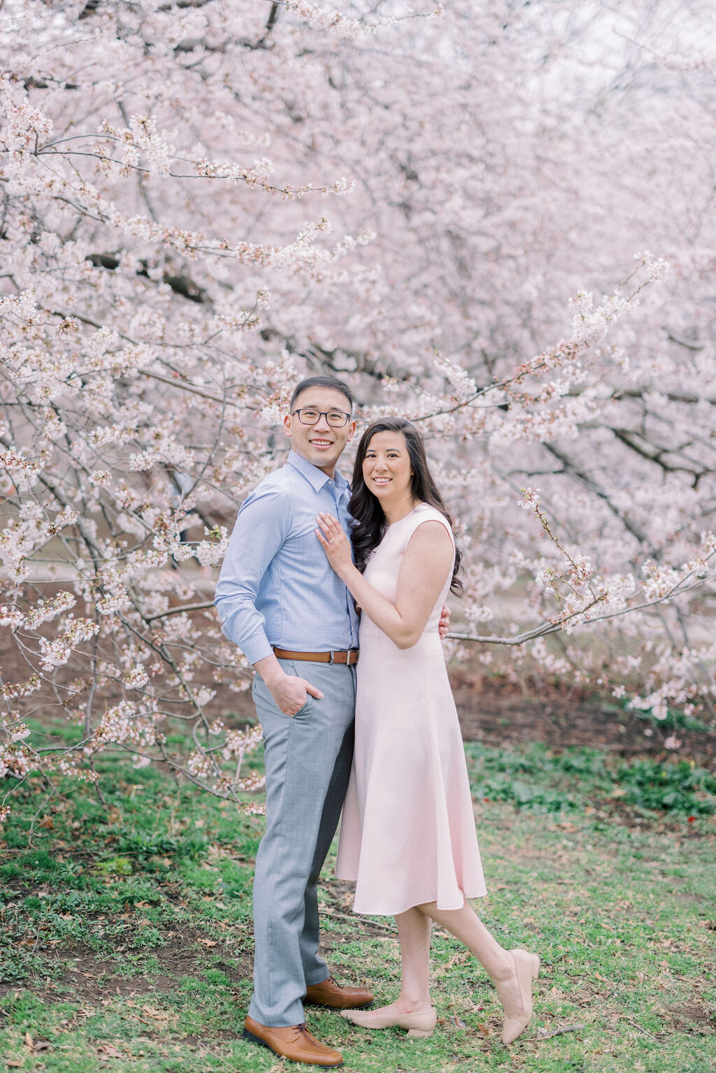 Central Park Cherry Blossom Engagement session 1203