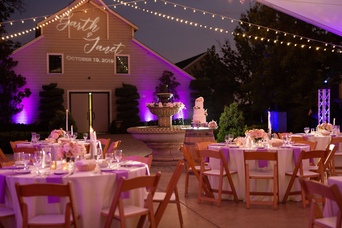 reception tables at Scribner bend