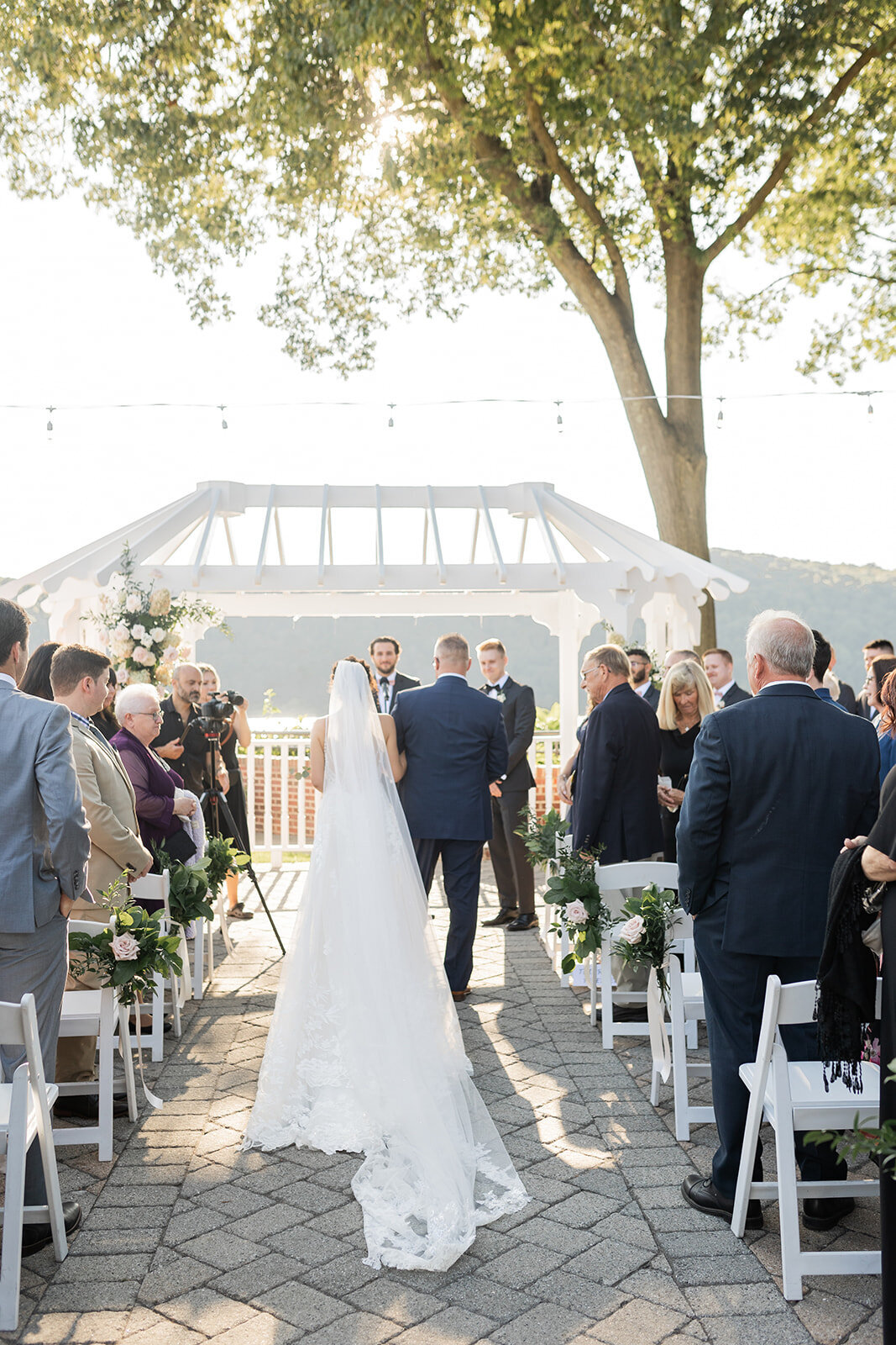 beginning ceremony during summer wedding at the grandview