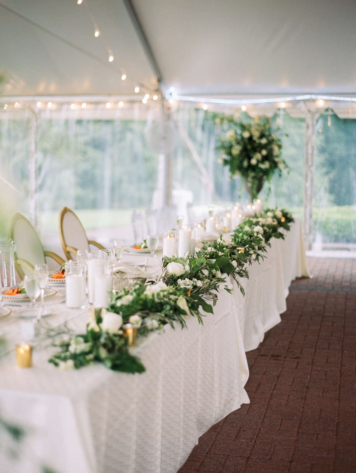 Floral garland for the reception head table