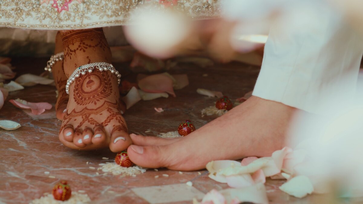Indian wedding couple feet
