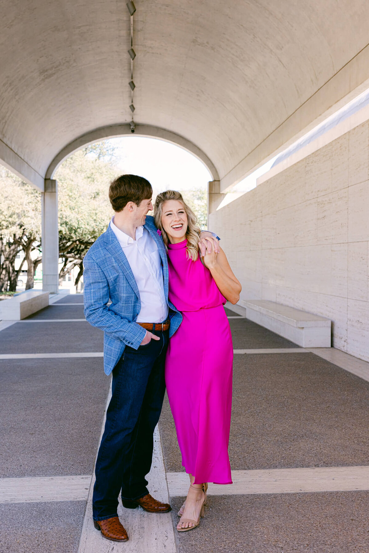 A wedding engagement session photo taken in Fort Worth Texas
