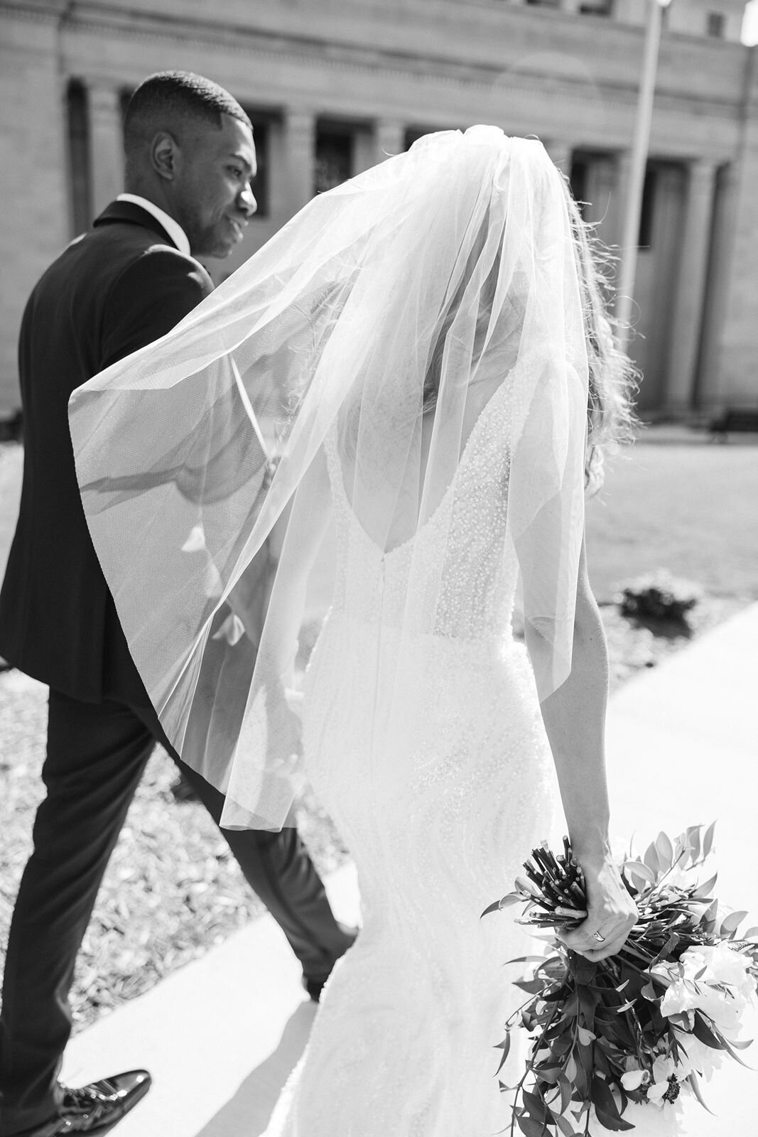 GRabd Bohemian Charlotte Wedding Couple