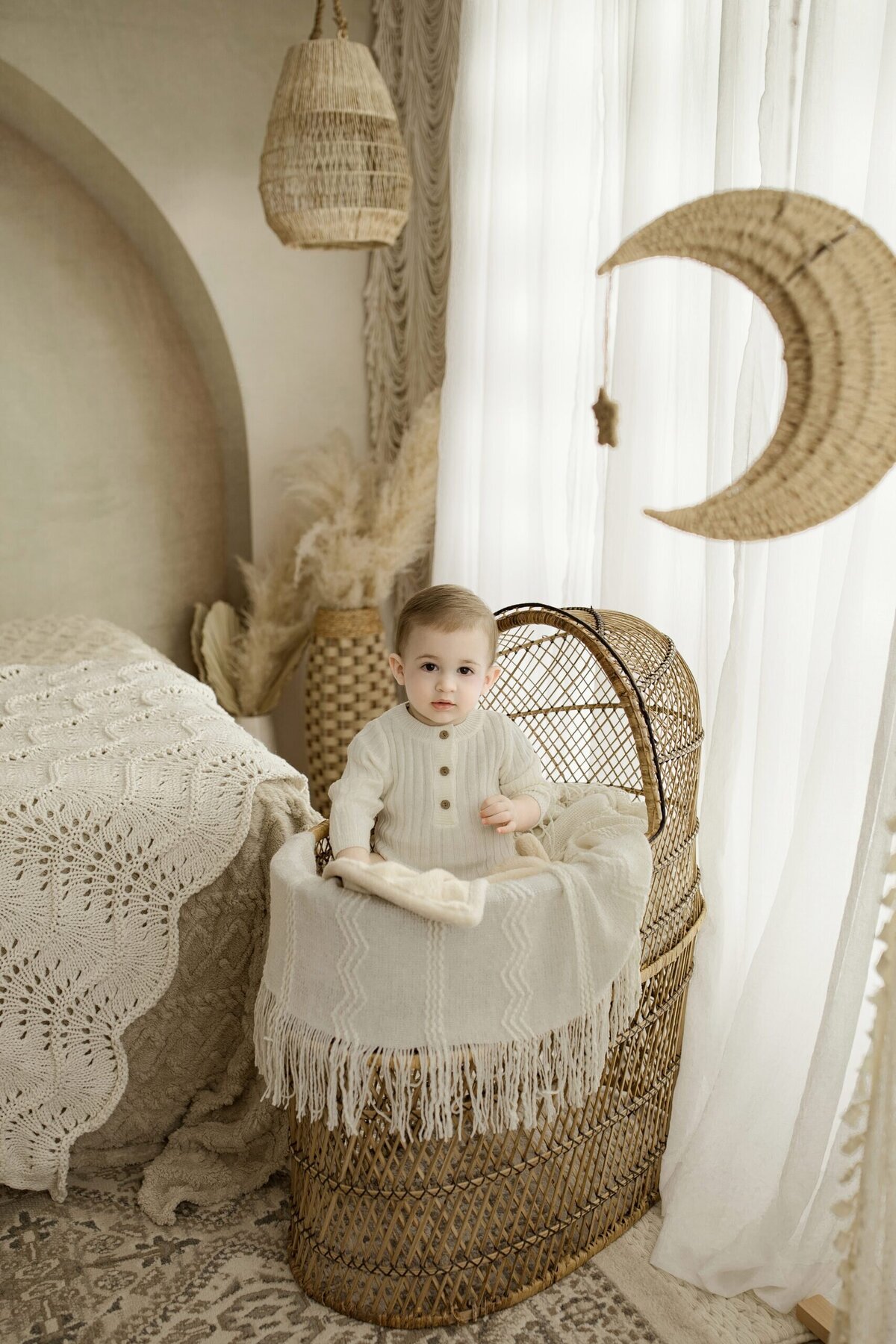 Portrait of a baby boy's first birthday by Medina Ohio Photographer