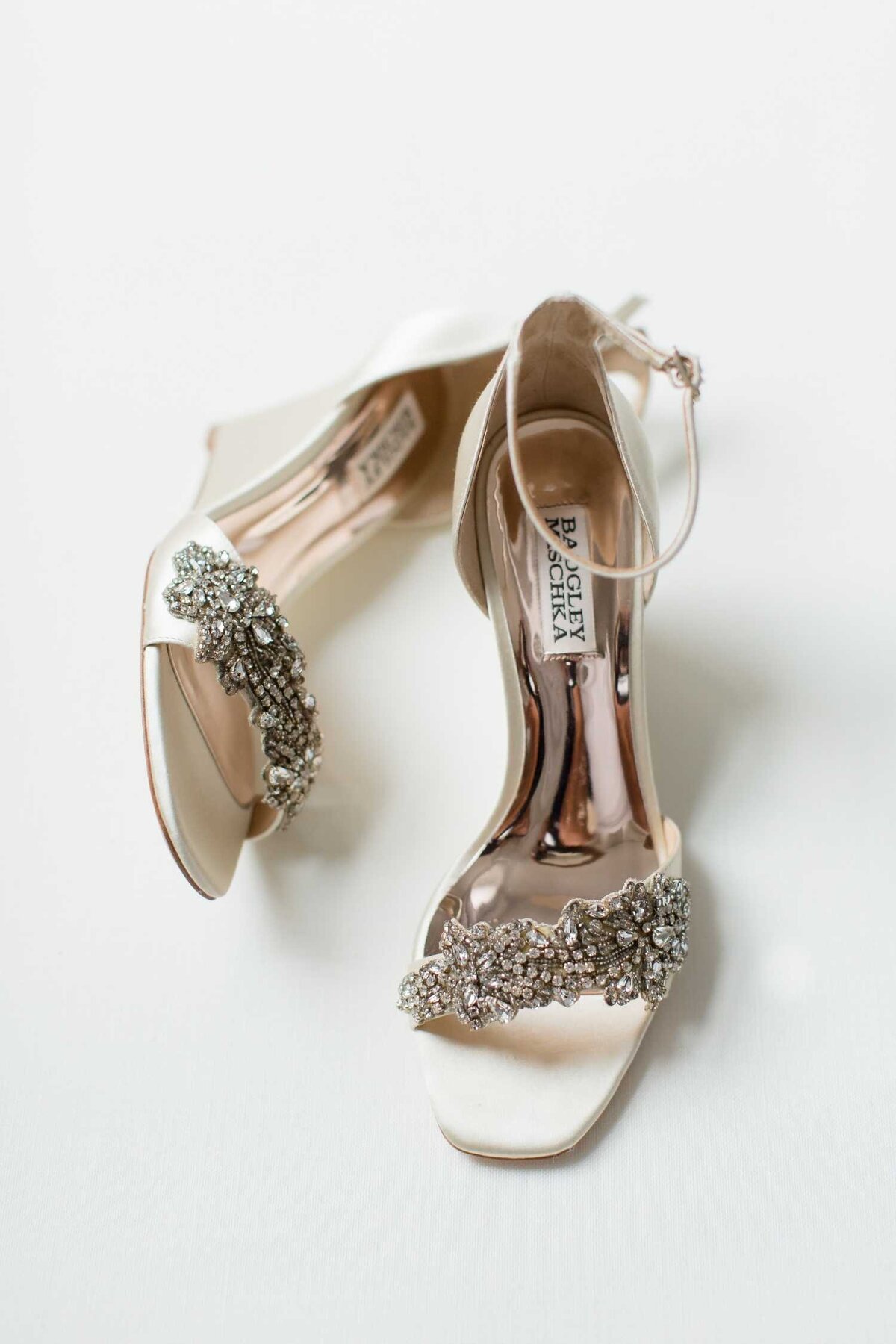 Bagley Mischka Jewel Embellished Wedding Shoes styled for Luxury Chicago Outdoor Historic Wedding Venue.