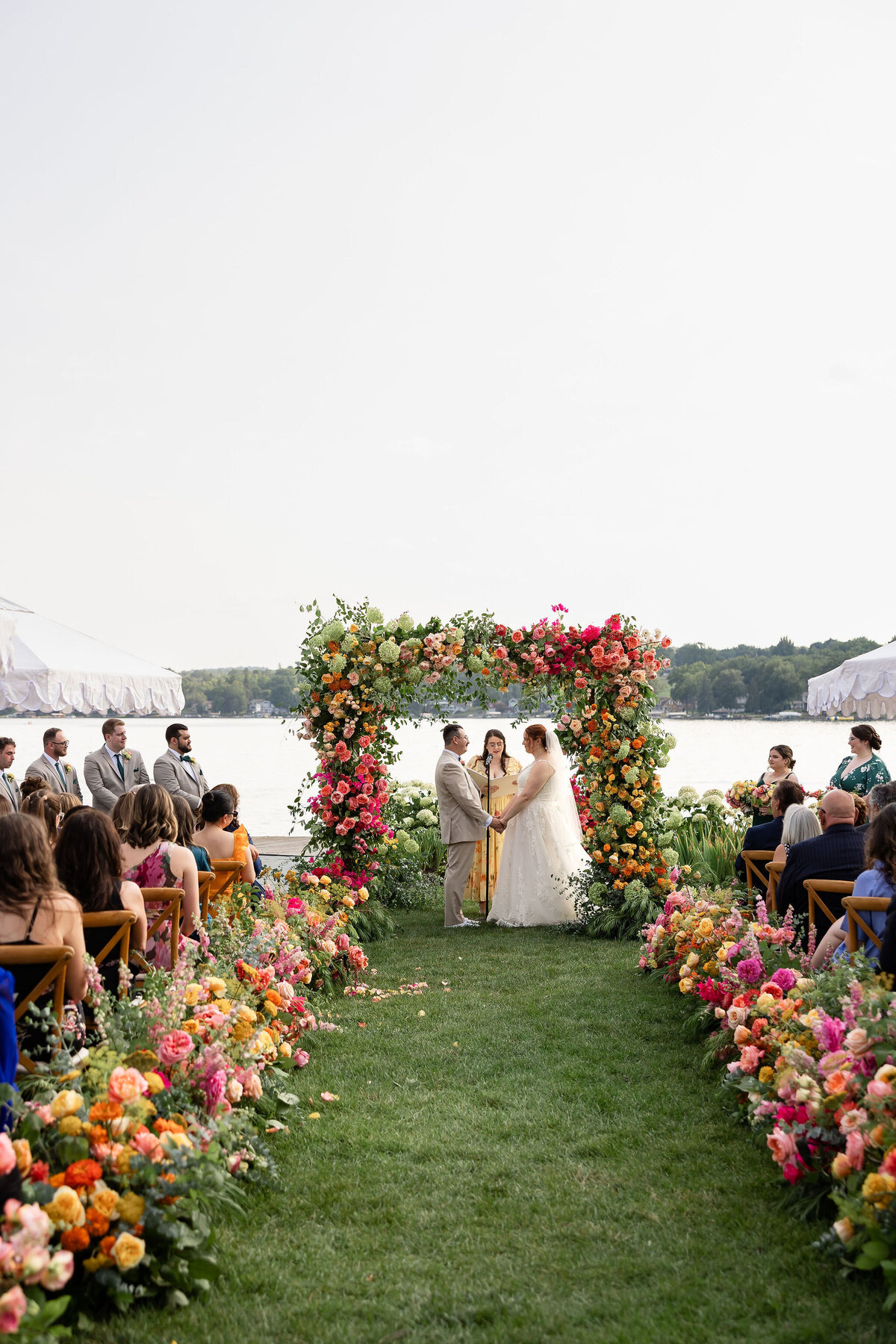 Colorful Vibrant Pink Yellow Orange Wedding Ceremony Flowers Inspo - Flowerwell - Verve Event Co (4)