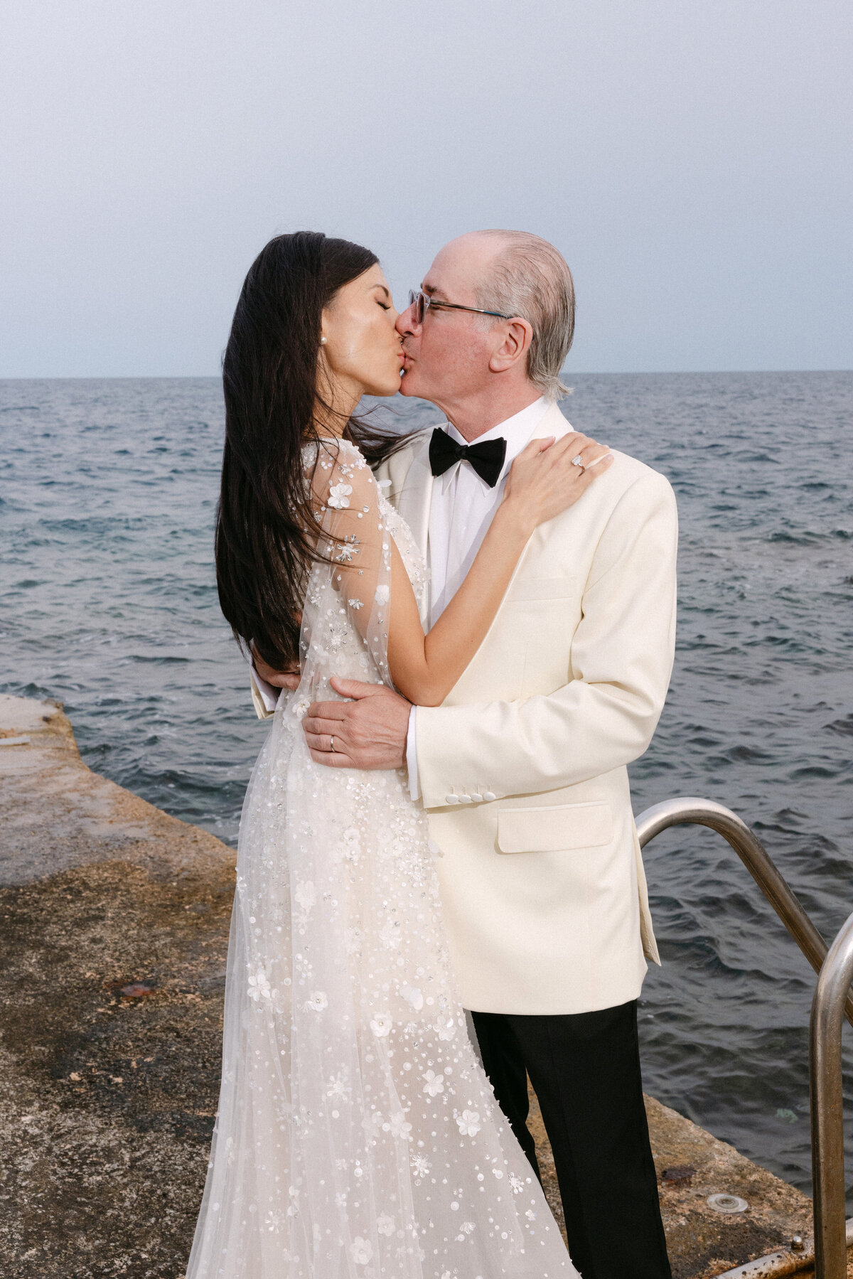 Elegant married Couple Luxury wedding French Riviera at le Grand Hotel du Cap Ferrat, A Four Seasons Hotel