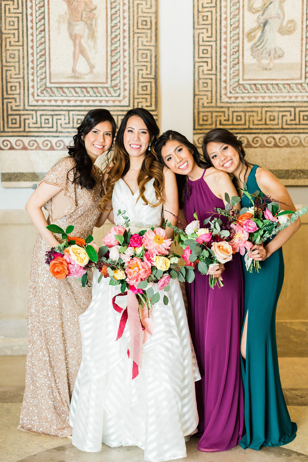 bride with sisters
