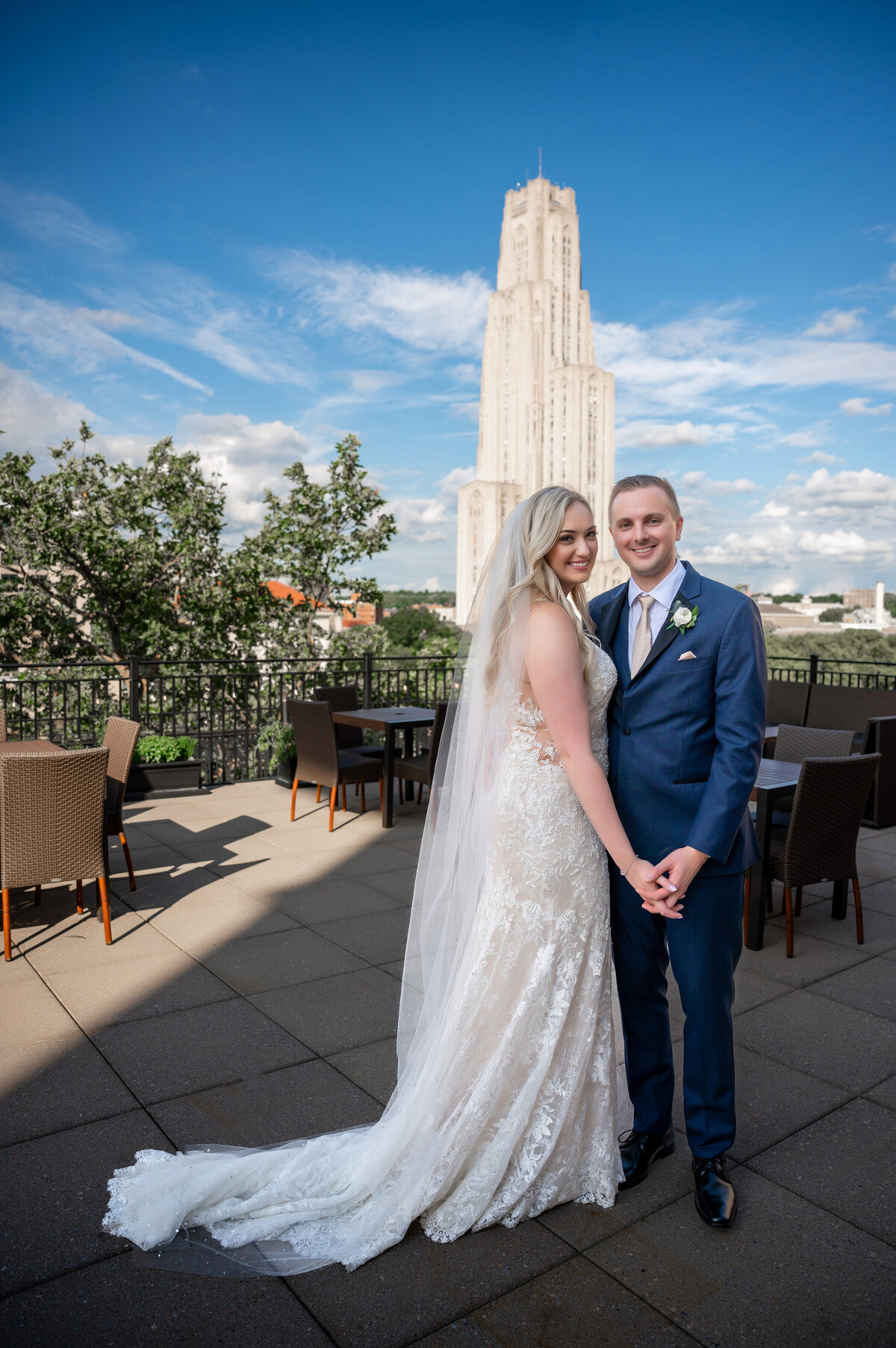 bride and groom at university club pittsburgh
